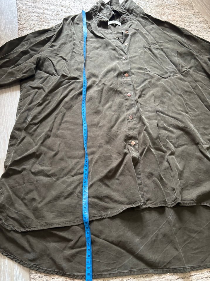 Gri Kadın Uzun Kollu  Gömlek - Görsel 2