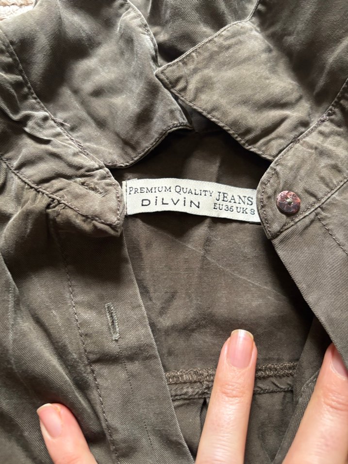 Gri Kadın Uzun Kollu  Gömlek - Görsel 5