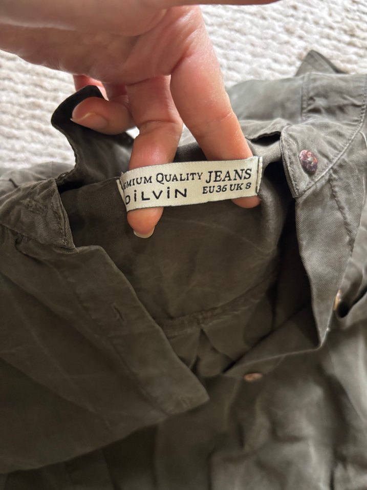 Gri Kadın Uzun Kollu  Gömlek - Görsel 3