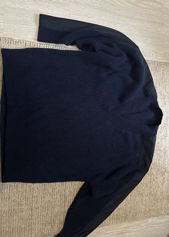 V Yaka Örgü Kadın Gri Kazak - Görsel 5