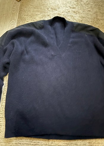 V Yaka Örgü Kadın Gri Kazak - Görsel 6