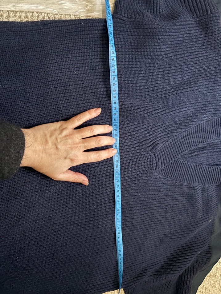 V Yaka Örgü Kadın Gri Kazak - Görsel 3