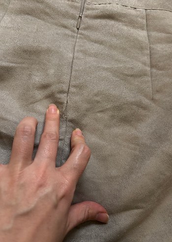 Grinin Nakışlı Dantel Detaylı Süet Midi Etek - Görsel 7