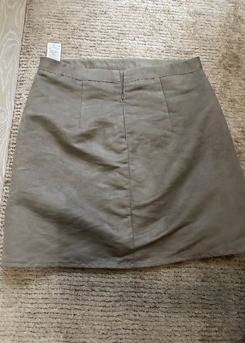 Grinin Nakışlı Dantel Detaylı Süet Midi Etek - Görsel 4