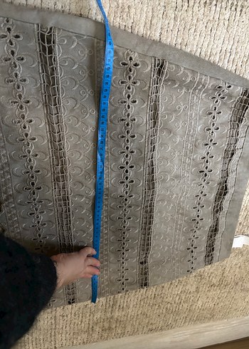 Grinin Nakışlı Dantel Detaylı Süet Midi Etek - Görsel 3