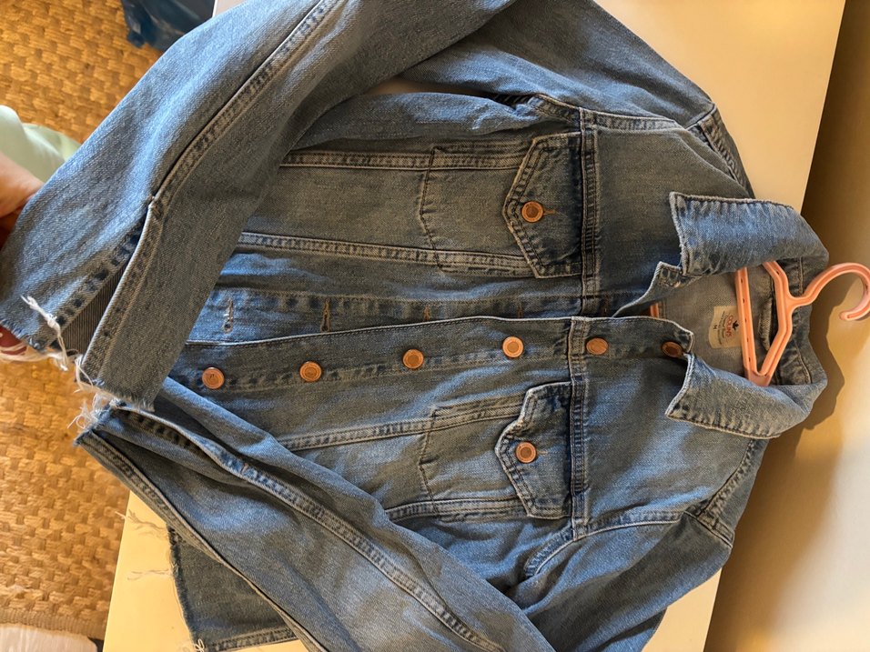 Düğmeli Mavi Kadın Denim Ceket - Görsel 2