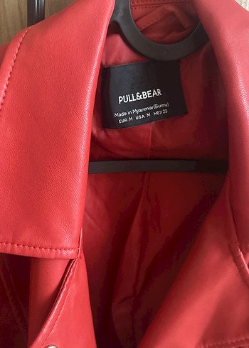 Kadın Kırmızı Deri Biker Ceket - Görsel 4
