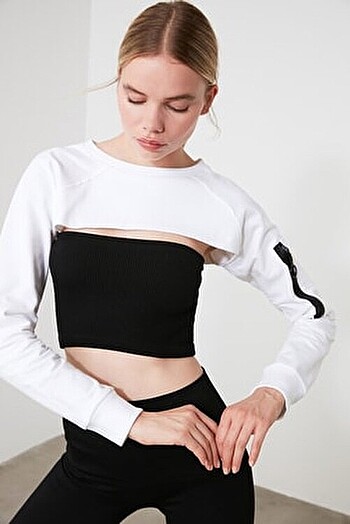 Crop Spor Sweatshirt