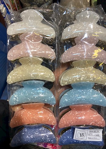 Pastel Renklerde Simli Saç Tokaları