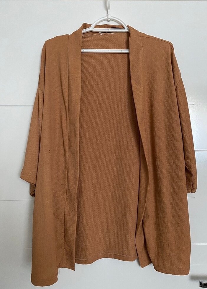 Kadın Bej Uzun Kollu Salaş Uzun Elbise - Görsel 2