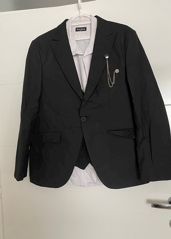 Düğmeli Siyah Yelek, Notch Yaka, Regular Fit - Görsel 5