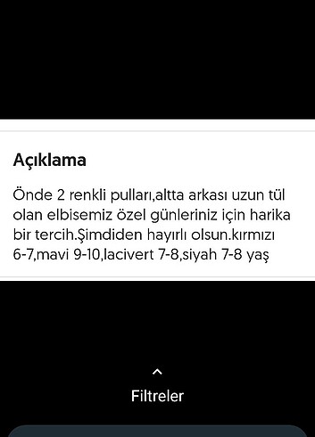 7 Yaş Beden kırmızı Renk Pullu tüllü elbise
