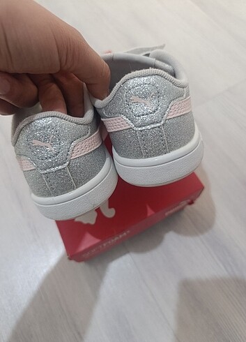 28 Beden gri Renk Puma kız çocuk ayakkabı simli