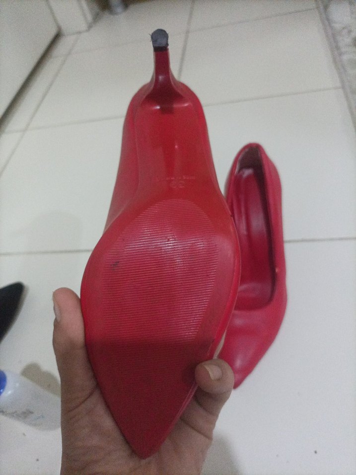 Klasik Kırmızı Stiletto Topuklu Kadın Ayakkabı - Görsel 2