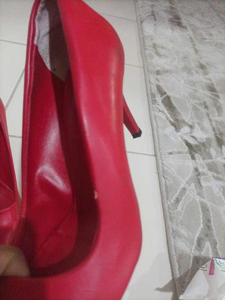 Klasik Kırmızı Stiletto Topuklu Kadın Ayakkabı - Görsel 4