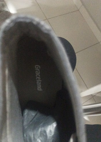 graceland marka Gri Süet Bağcıklı Kadın Dolgu Topuk Bot - Görsel 5