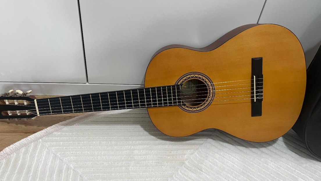 Klasik Kahverengi Gitar ve Taşıma Kılıfı - Görsel 4