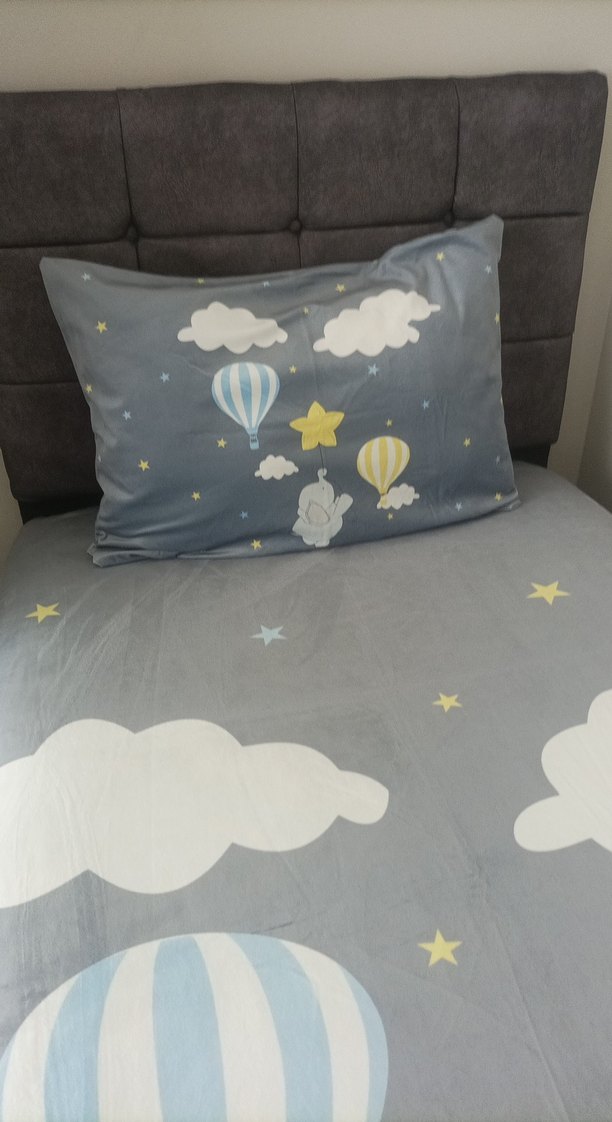 Gri Baskılı Çocuk  Yatak Örtüsü - Görsel 3