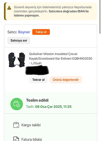 Siyah Quiksilver Çocuk 10-12 Yaş Kayak Snowboard Eldiveni - Görsel 5