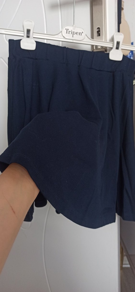 Lacivert Pilili Midi Etek - Görsel 4