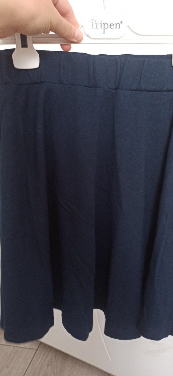 Lacivert Pilili Midi Etek - Görsel 5