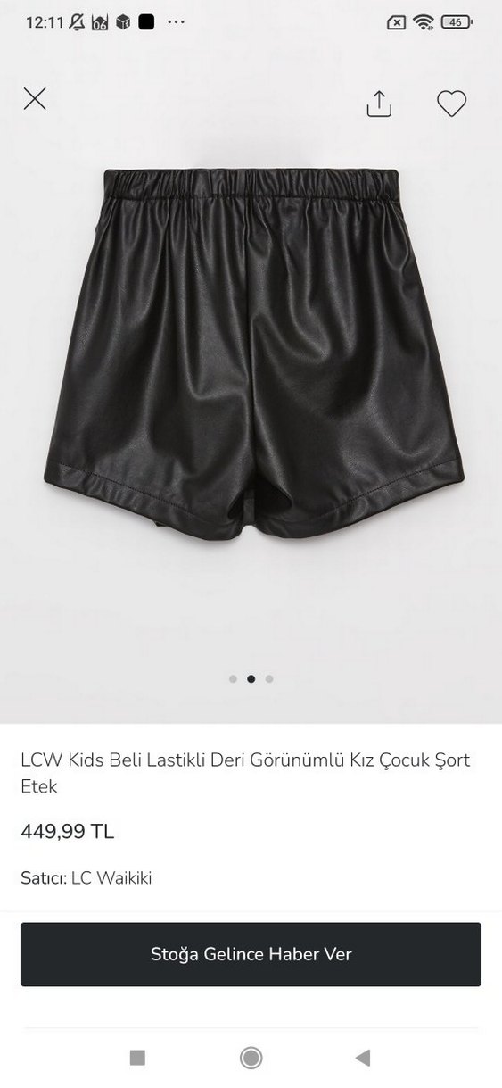 Siyah Deri Görünümlü Kemerli Mini Etek - Görsel 2