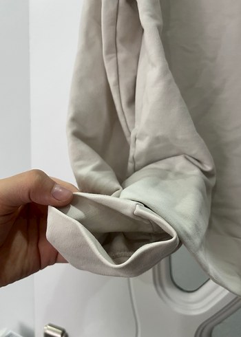 Defacto fit Kadın Beyaz Fermuarlı Kapüşonlu Sweatshirt - Görsel 6