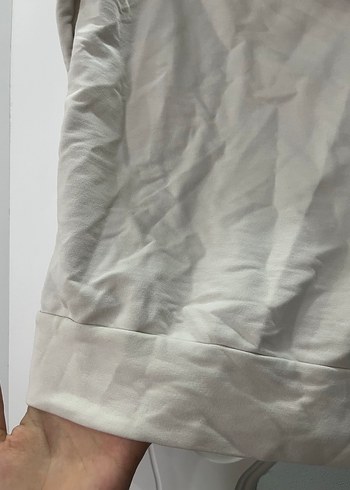 Defacto fit Kadın Beyaz Fermuarlı Kapüşonlu Sweatshirt - Görsel 5