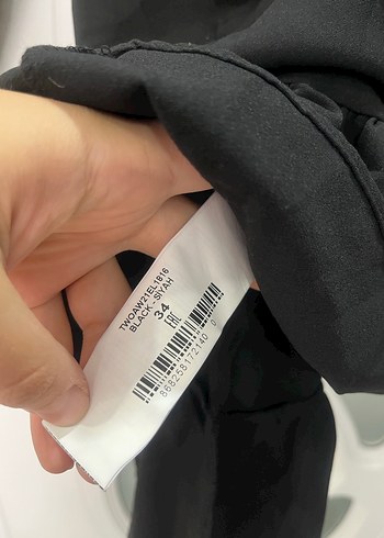 Trendyol Uzun Kollu Siyah Midi Elbise - Görsel 5