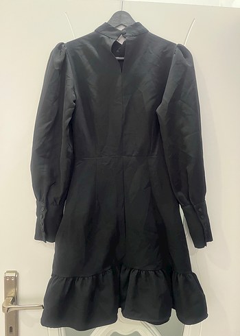 Trendyol Uzun Kollu Siyah Midi Elbise - Görsel 6