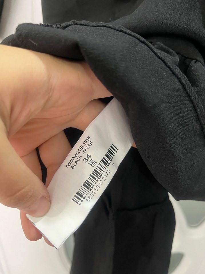 Trendyol Uzun Kollu Siyah Midi Elbise - Görsel 5