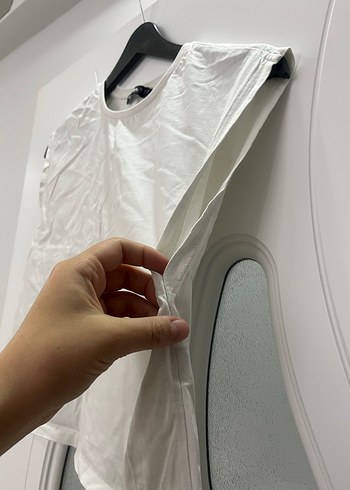 Defacto Kadın Beyaz Kolsuz Keten Tişört - Görsel 3