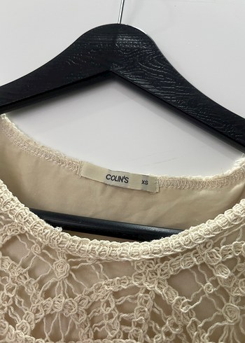 ColinsDantel Detaylı Krem Renk Bohem Bluz - Görsel 2