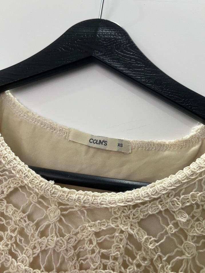 ColinsDantel Detaylı Krem Renk Bohem Bluz - Görsel 2