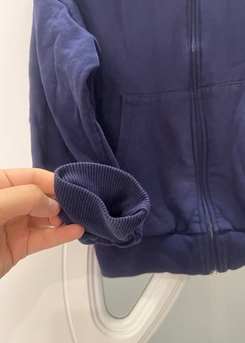 Kadın Lacivert Fermuarlı Sweatshirt - Görsel 4