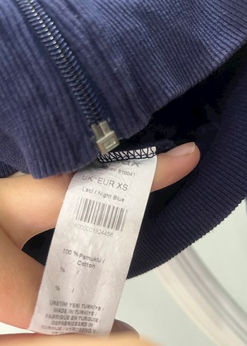 Kadın Lacivert Fermuarlı Sweatshirt - Görsel 5