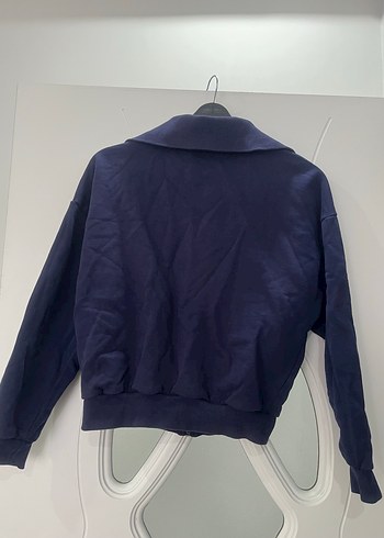 Kadın Lacivert Fermuarlı Sweatshirt - Görsel 6