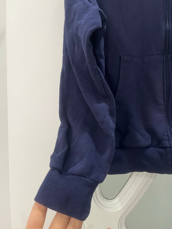 Kadın Lacivert Fermuarlı Sweatshirt - Görsel 3