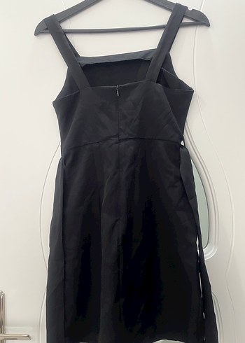 Trendyol Siyah Parıltılı Midi Straplez Elbise - Görsel 4