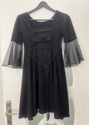 Siyah Midi Elbise - Görsel 4