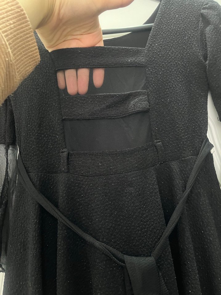 Siyah Midi Elbise - Görsel 5