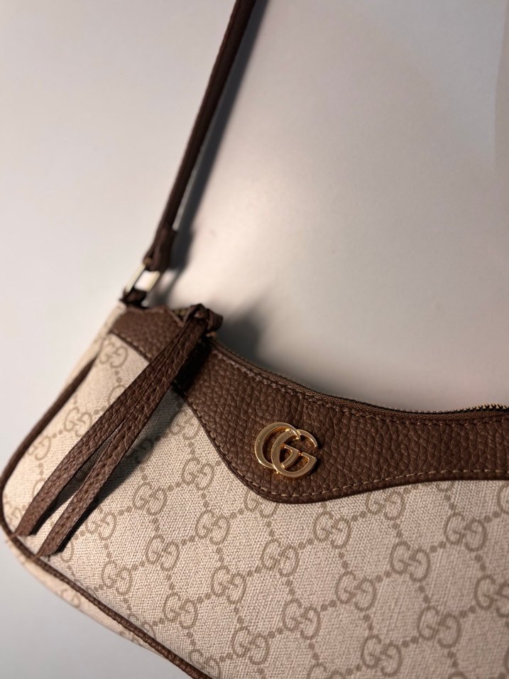 Bej Deri Kadın Omuz Çantası - Görsel 2