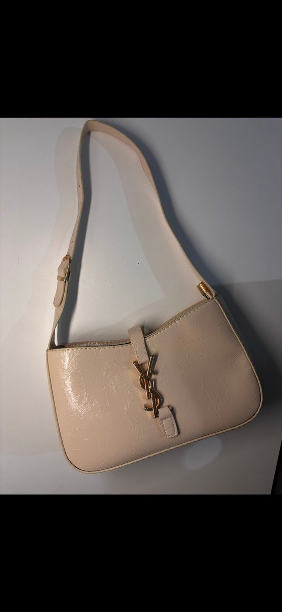 Bej Parlak Deri Kadın Omuz Çantası - Görsel 3