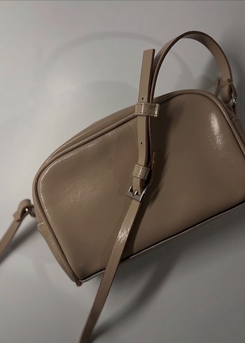 Bej Kadın Deri Minimalist Çanta - Görsel 4