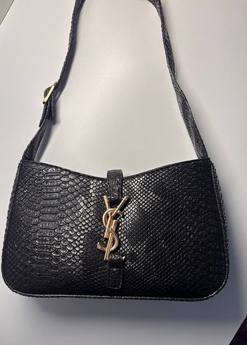Ysl Siyah Yılan Derisi Desenli Kadın Çanta - Görsel 5