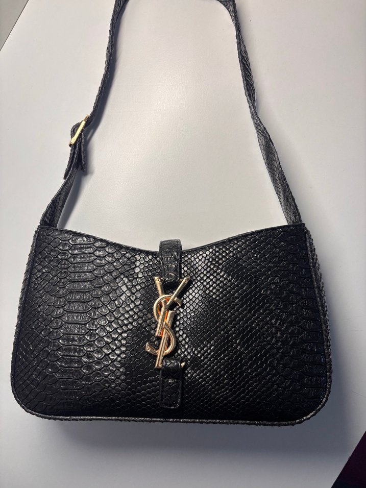 Ysl Siyah Yılan Derisi Desenli Kadın Çanta - Görsel 5