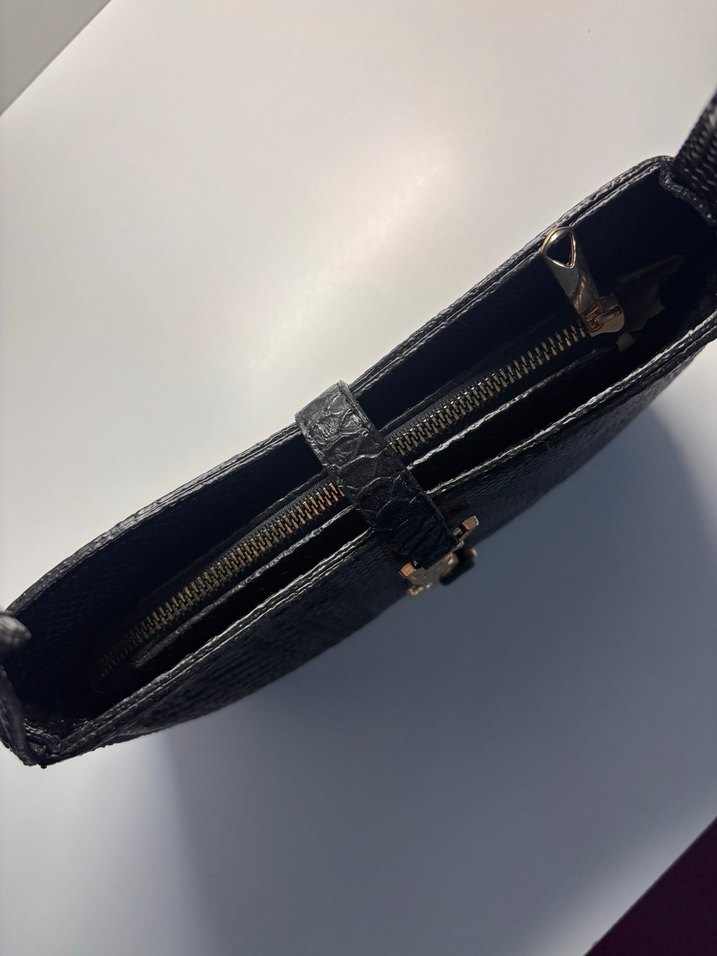 Ysl Siyah Yılan Derisi Desenli Kadın Çanta - Görsel 2