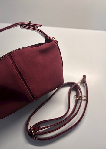 Bordo Süet Kadın Çanta - Görsel 2