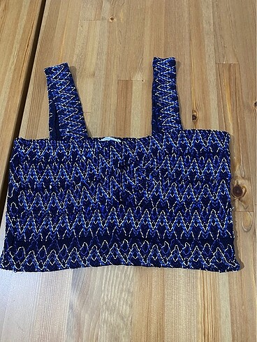 m Beden lacivert Renk Zara crop bluz