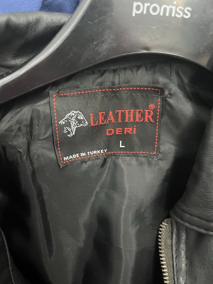 Erkek Siyah Deri Biker Ceket - Görsel 2